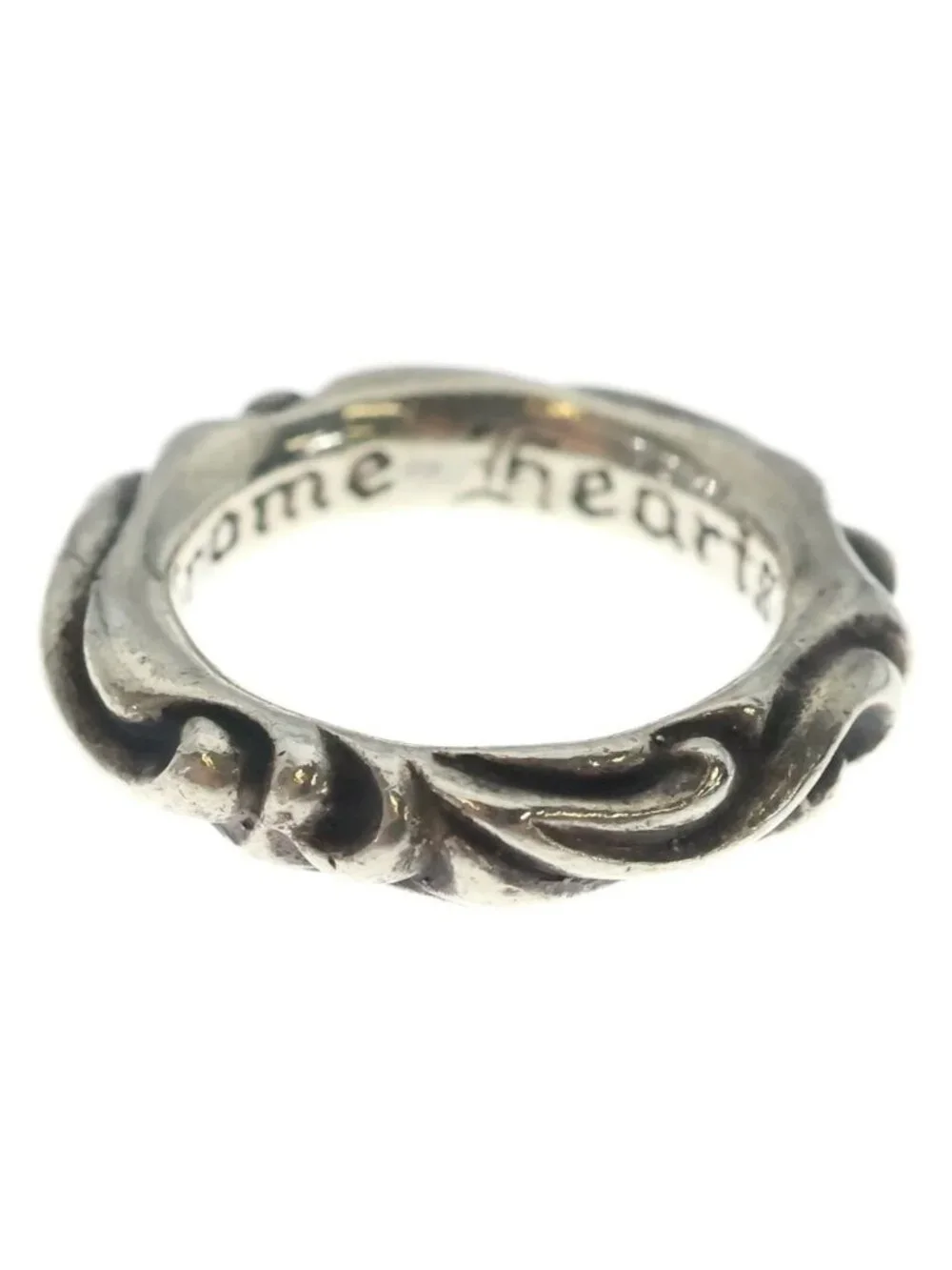 Chrome Hearts Scrl Band Scroll Ring Silver